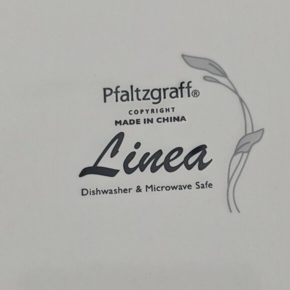 Pfaltzgraff Linea Grey on White Floral Coup Salad Luncheon Plates – Set of 3 - Picture 10 of 14